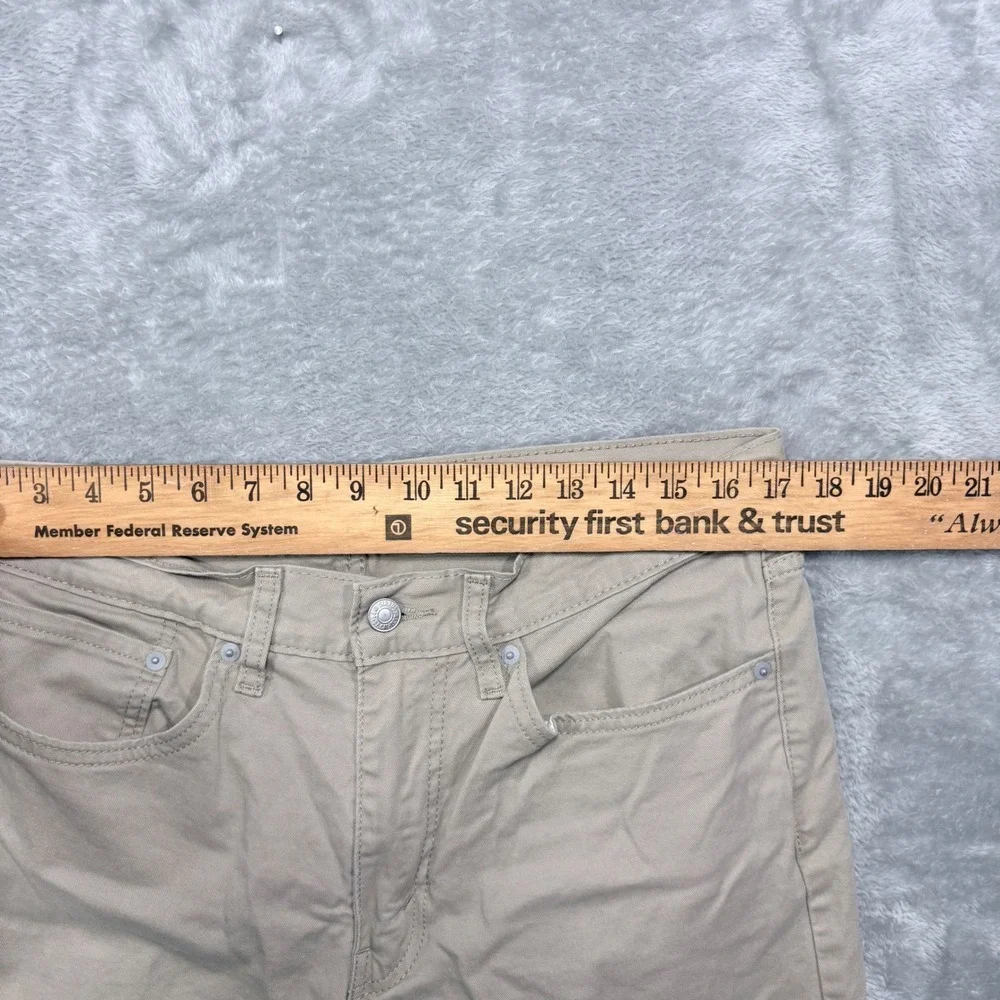 Levi's 514 Straight Fit Pants Mens 34x32 Khaki Tan Stretch Cotton Twill Chinos